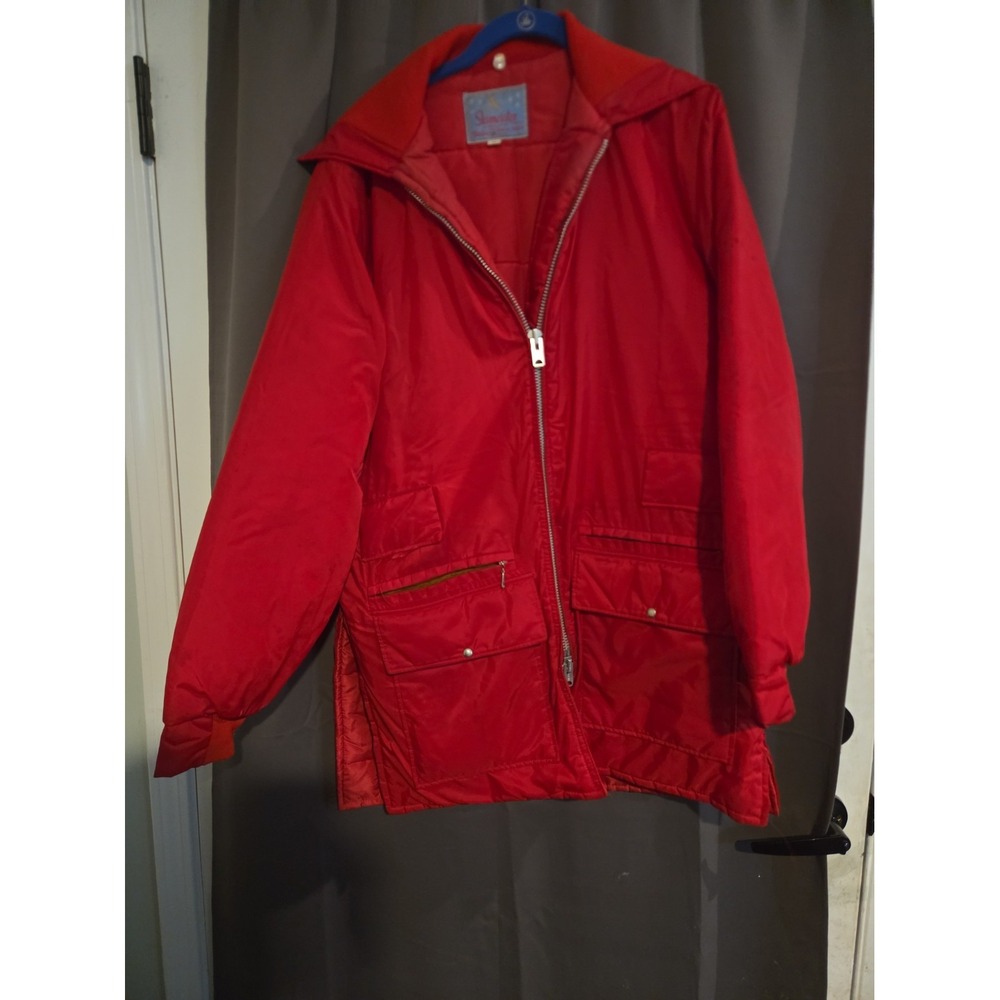 Woolrich Skimeister Red Warm Insulated Ski Jacket Size M 1960s Vintage * Belted
